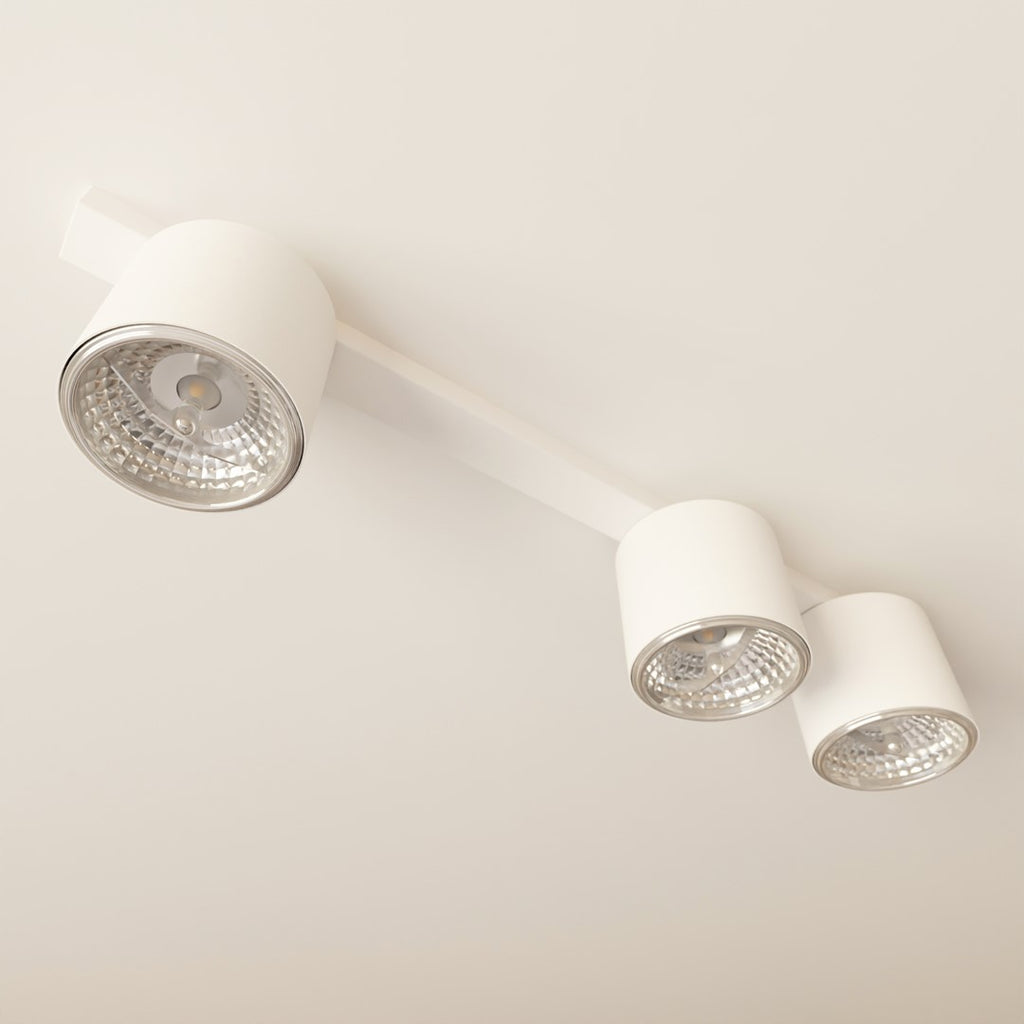 Plafondlamp gepoedercoat staal Nano minimalistisch wit, 3 lichtpunten – 70 x 11 cm