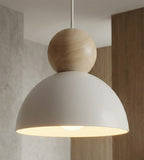 Hanglamp 3 lichts gepoedercoat staal en hout Kaki Scandinavisch wit, 3 x E27, breedte 73 cm