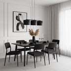 Hanglamp gepoedercoat staal en stof minimalistisch zwart met 3 kappen Ø 20 cm, voor keukeneiland en eettafel