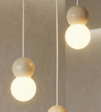 Hanglamp gepoedercoat staal hout, Scandinavisch Loop, wit, Ø 23 cm, 3 lichtpunten, eettafel en keukeneiland