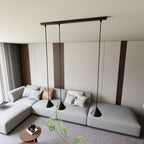 Hanglamp staal zwart minimalistisch Elit 3 lichtpunten, verstelbaar, 70 cm breed voor woonkamer, eetkamer en hal