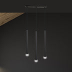 Hanglamp Selter 3 lichts gepoedercoat staal, minimalistisch, zwart, 45 x 120 cm, voor eetkamer of hal