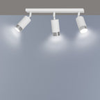 Plafondlamp 3 spots gepoedercoat staal, modern, Hiro wit met zilverkleurige accenten, 45 cm breed
