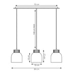 Hanglamp 3 lichts gepoedercoat staal en multiplex Vigo, beige, 84 cm, voor kookeiland of eettafel