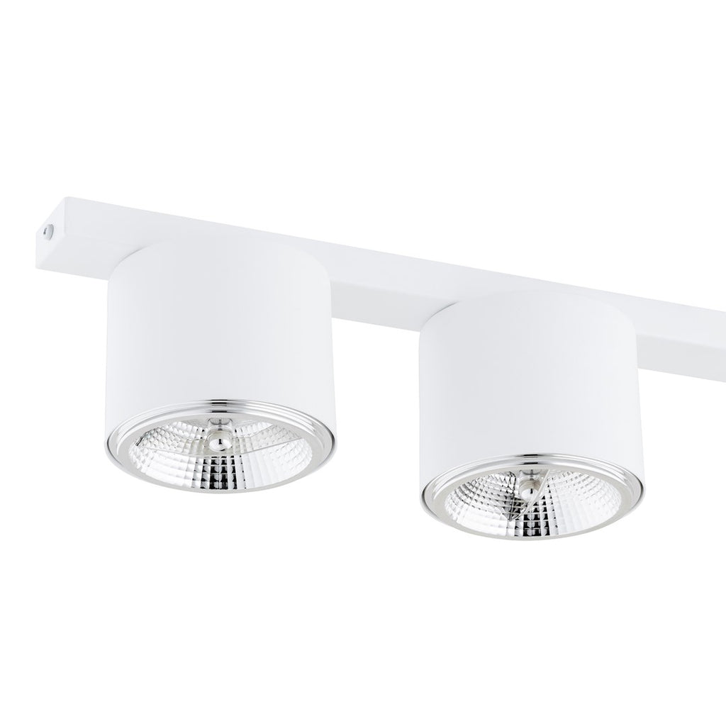 Plafondlamp gepoedercoat staal Nano minimalistisch wit, 3 lichtpunten – 70 x 11 cm