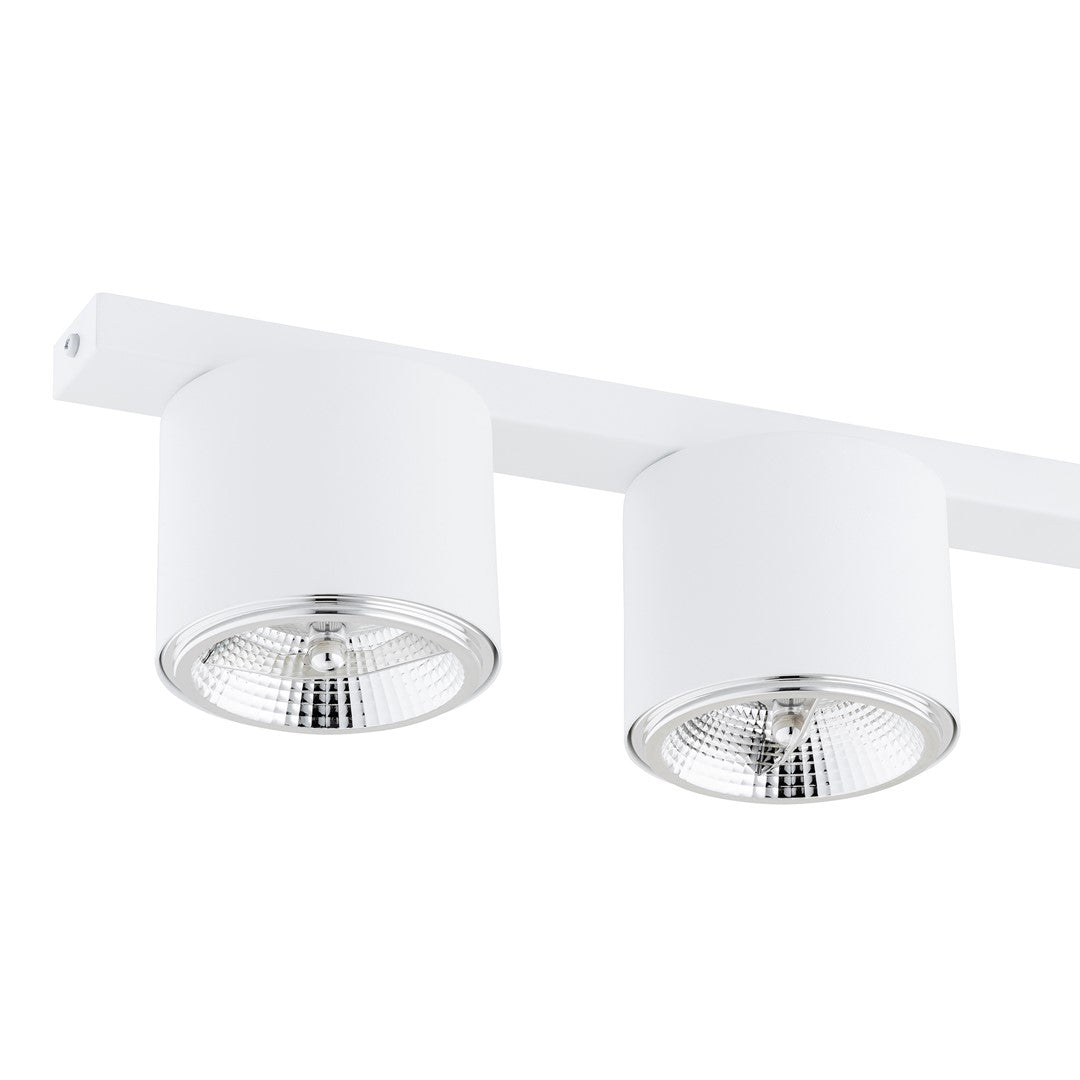 Plafondlamp gepoedercoat staal Nano minimalistisch wit, 3 lichtpunten – 70 x 11 cm