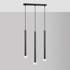 Hanglamp Selter 3 lichts gepoedercoat staal, minimalistisch, zwart, 45 x 120 cm, voor eetkamer of hal