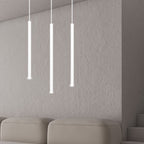 Hanglamp gepoedercoat staal Selter 3 lichts minimalistisch wit, 45 x 6 x 120 cm, voor woonkamer en eetkamer