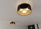 Plafondlamp gepoedercoat staal industrieel Aston zwart en goud, Ø 50 cm, 3 fittingen E27