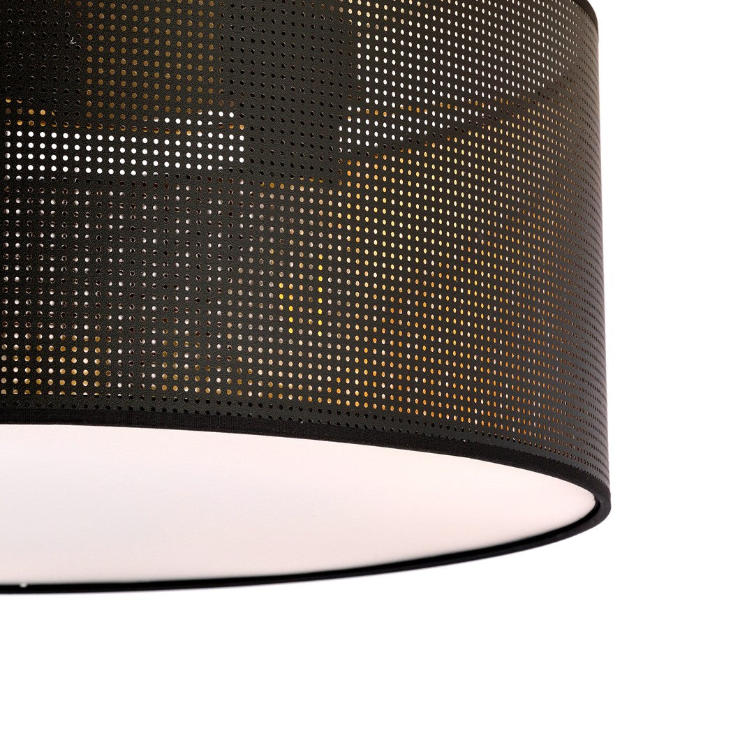 Plafondlamp gepoedercoat staal industrieel Aston zwart en goud, Ø 50 cm, 3 fittingen E27