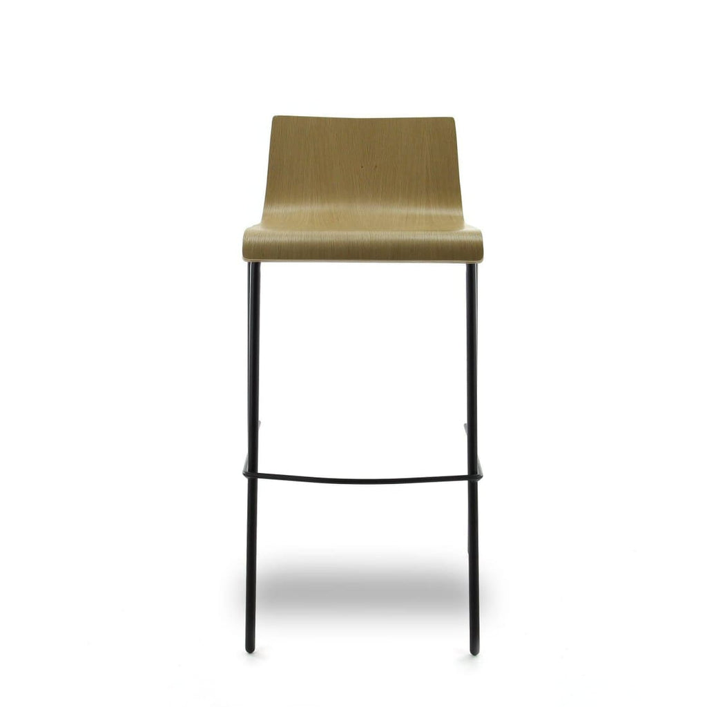 Barkruk eiken blank Wilco met voetensteun, stapelbaar, zithoogte 78 cm – 51 x 53 x 97 cm