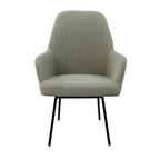 Eetkamerstoel LoLa bouclé groen met vierpoot frame, lage zitting, voor eetkamer en vergaderruimte