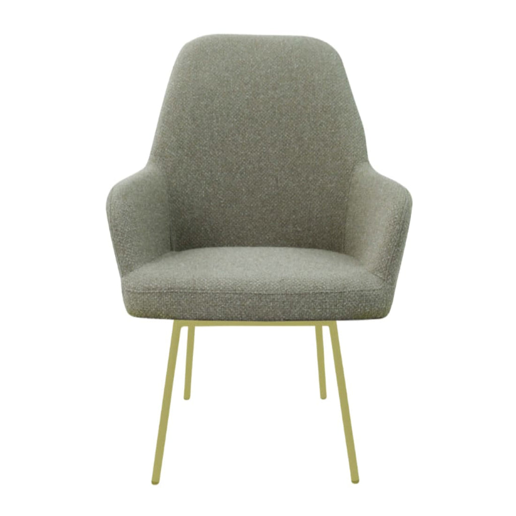 Eetkamerstoel LoLa bouclé groen met vierpoot frame, lage zitting, voor eetkamer en vergaderruimte