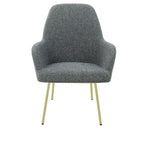 Loungefauteuil vierpoot bouclé gerecycled LoLa, lage zitting, saliegroen met metalen poten