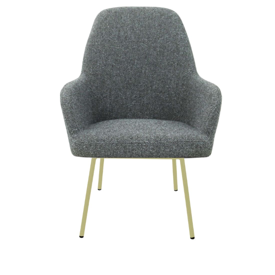 Loungefauteuil vierpoot bouclé gerecycled LoLa, lage zitting, saliegroen met metalen poten