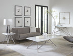 Consoletafel Carrara-marmer en roestvrij staal Coral, wit, 152 x 38 cm, voor hal of woonkamer