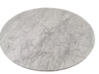 Eettafel rond marmer en geborsteld roestvrij staal Coral, wit marmer, Ø 119 cm, hoogte 76 cm