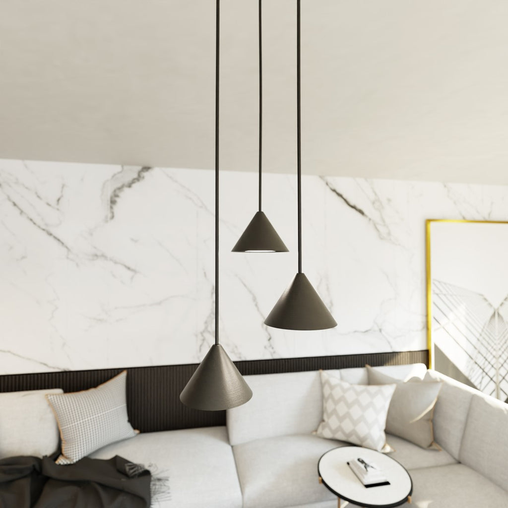 Hanglamp gepoedercoat staal minimalistisch Elit mat zwart, 3 lichtpunten met GX53-fitting, verstelbare hoogte