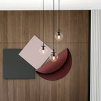 Hanglamp gepoedercoat staal en glas Cosmo, zwart met transparante glazen kappen Ø 14 cm, 3 lichts, hoogte verstelbaar