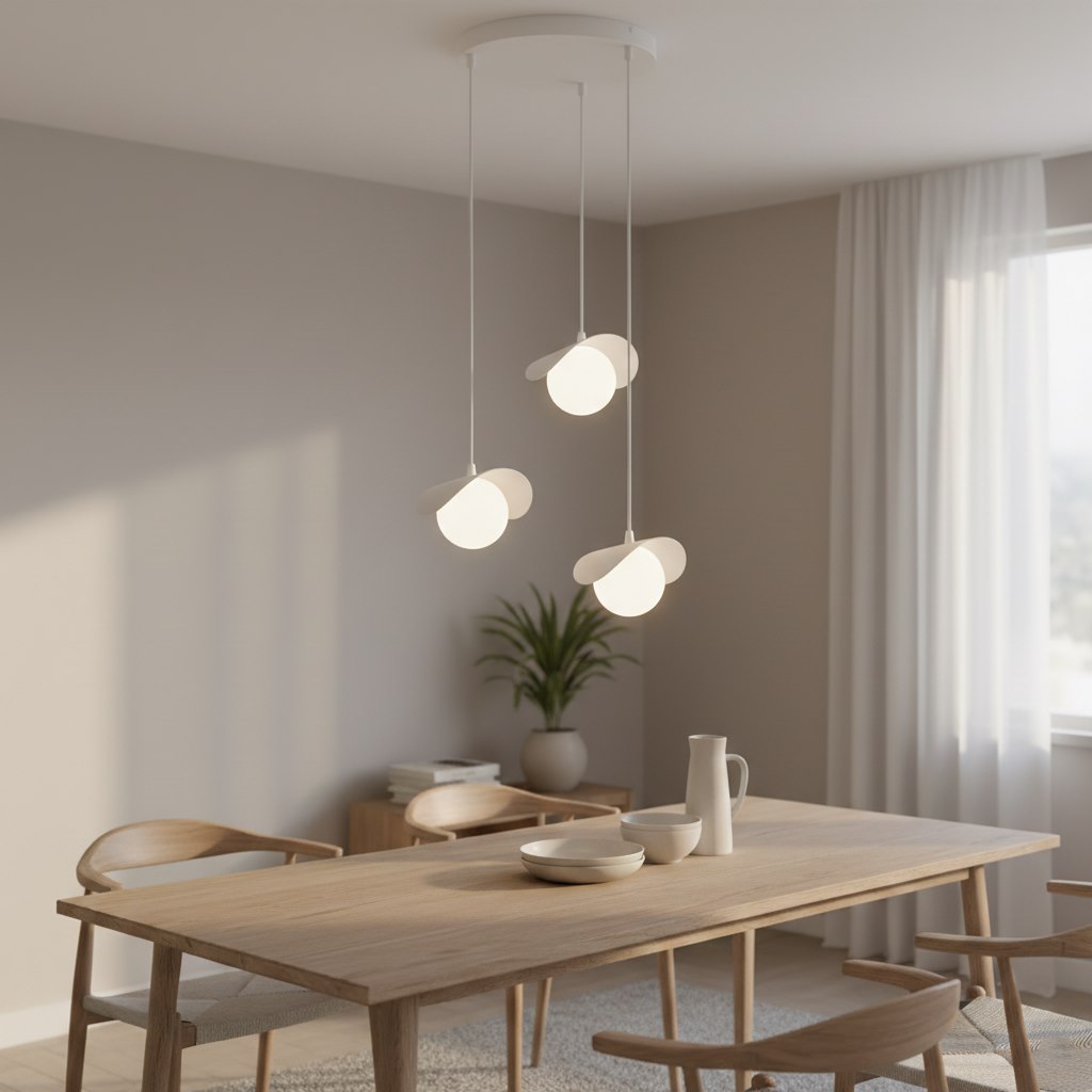 Hanglamp 3 lichts gepoedercoat staal Ritual modern wit Ø 40 cm, verstelbaar, voor kookeiland, hal of eettafel