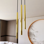 Hanglamp Selter gepoedercoat staal, glamour, zwart met goud, 3 lichtpunten, G9, Ø 20 cm, hoogte 130 cm