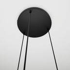 Hanglamp gepoedercoat staal en glas Cosmo, zwart met transparante glazen kappen Ø 14 cm, 3 lichts, hoogte verstelbaar