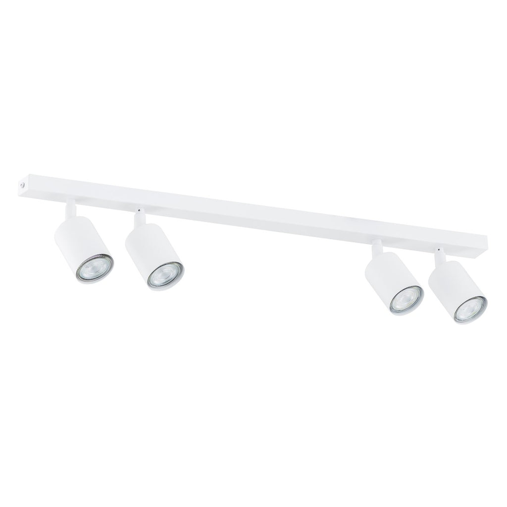 Plafondlamp gepoedercoat staal Flash wit, 70 cm breed, 4 GU10-fittingen voor woonkamer, hal of kantoor