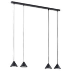 Hanglamp 4 lichts gepoedercoat staal minimalistisch zwart, 90 x 100 cm, voor woonkamer en eetkamer