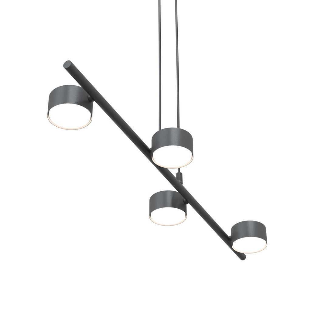 Hanglamp gepoedercoat staal modern Sora, zwart, 80 x 19 x 140 cm, 4 lichtpunten voor eetkamer, keuken en kantoor