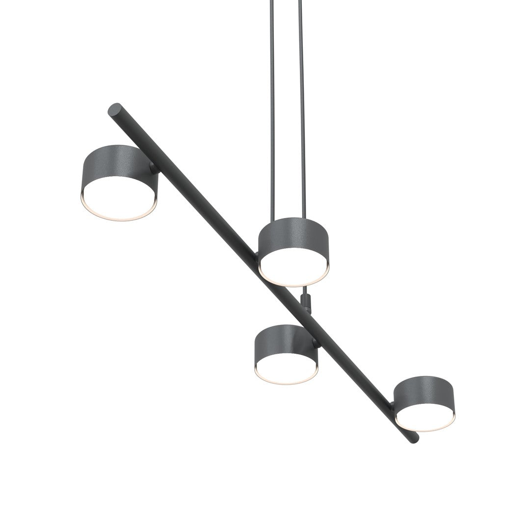 Hanglamp gepoedercoat staal modern Sora, zwart, 80 x 19 x 140 cm, 4 lichtpunten voor eetkamer, keuken en kantoor