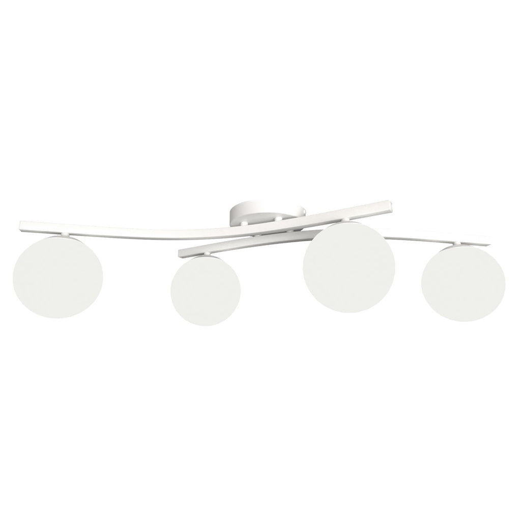 Plafondlamp gepoedercoat staal Opus, modern, wit opaalglas, 4 lichtpunten E14 – 60 x 60 cm