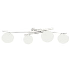Plafondlamp gepoedercoat staal Opus, modern, wit opaalglas, 4 lichtpunten E14 – 60 x 60 cm