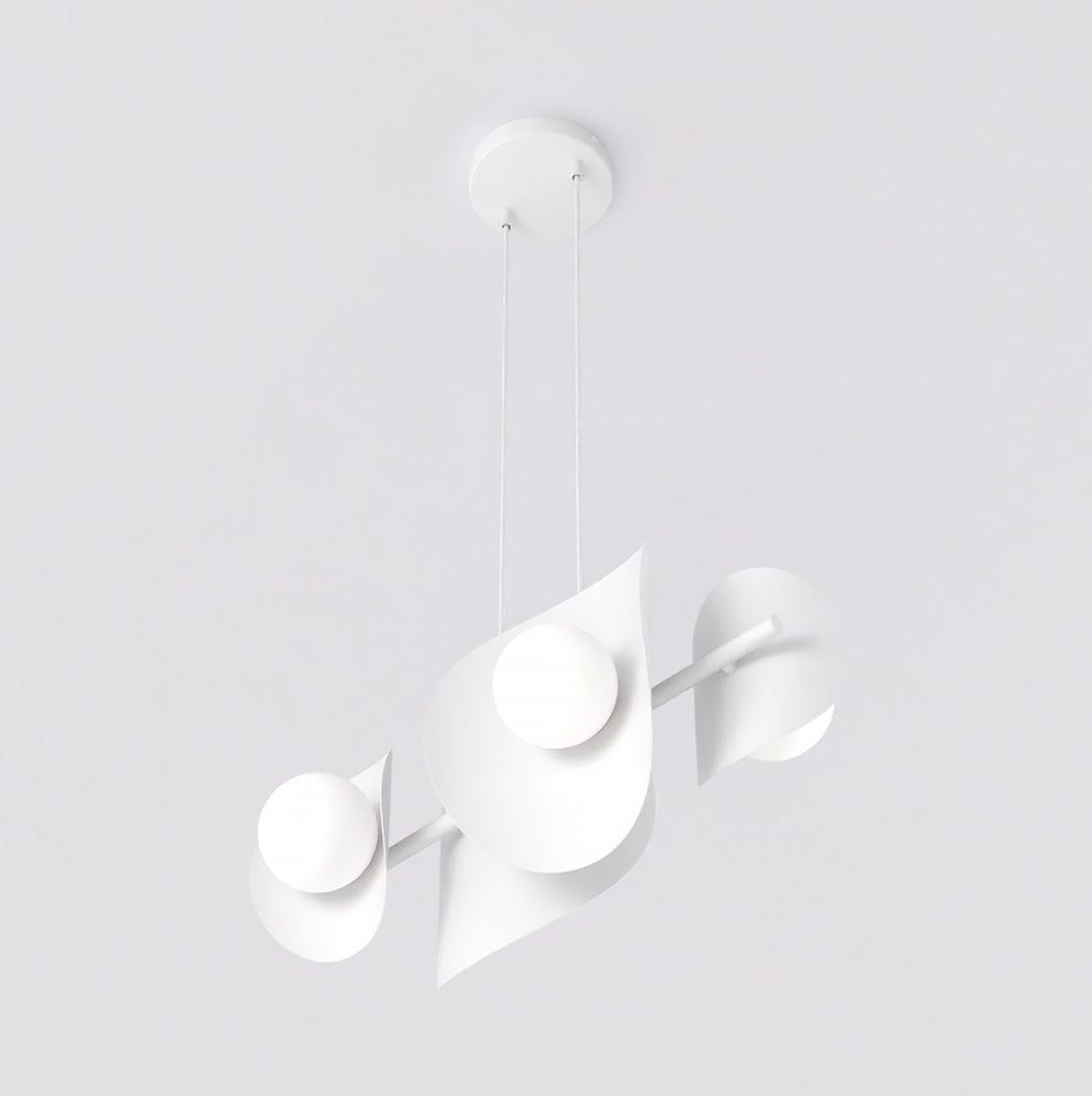 Hanglamp gepoedercoat staal modern Elementi 4 wit, 4 lichtpunten G9, 54 x 23 x 120 cm, eettafel en keukeneiland
