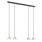 Hanglamp gepoedercoat staal minimalistisch Elit zwart en goud, 4 lichts, 90 x 100 cm, voor woonkamer en eetkamer