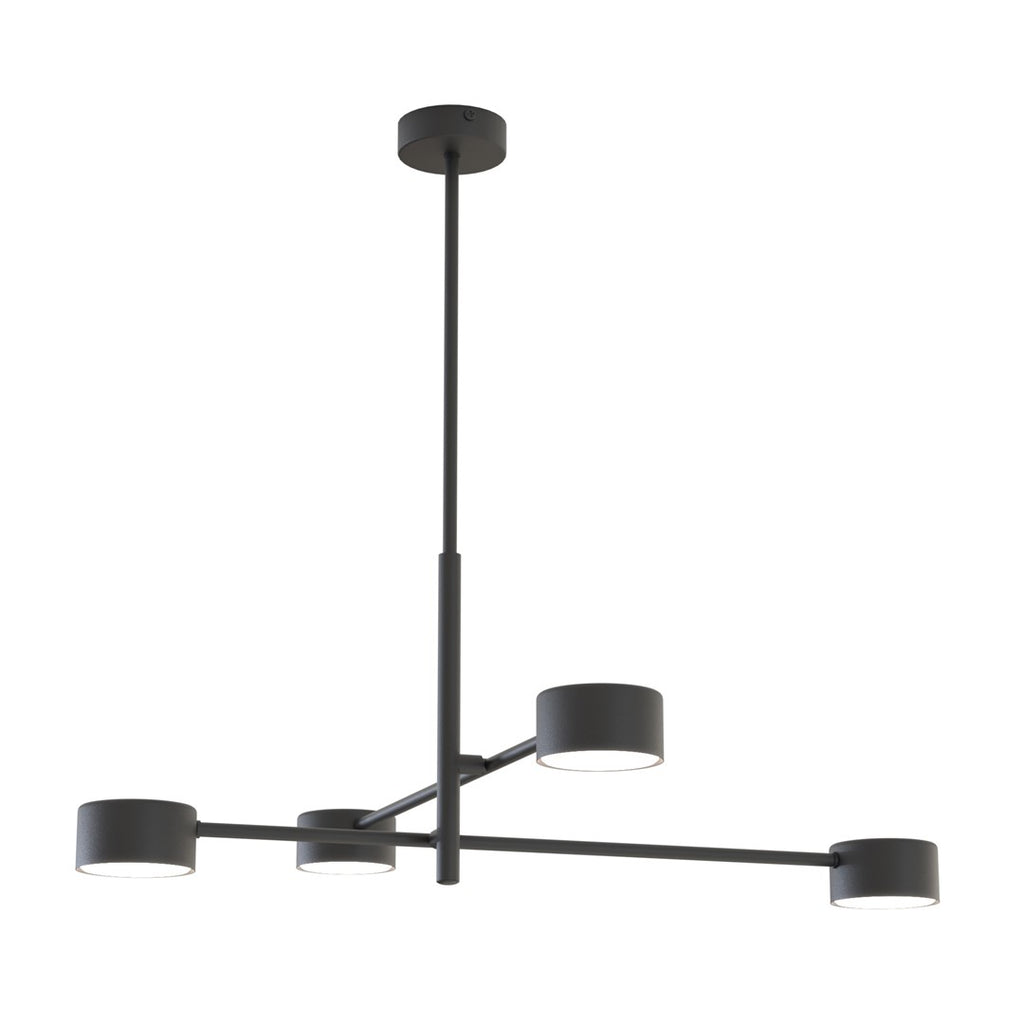 Plafondlamp staal modern Natsu zwart 64 x 64 x 56 cm, 4 GX53-fittingen, gekruiste armen
