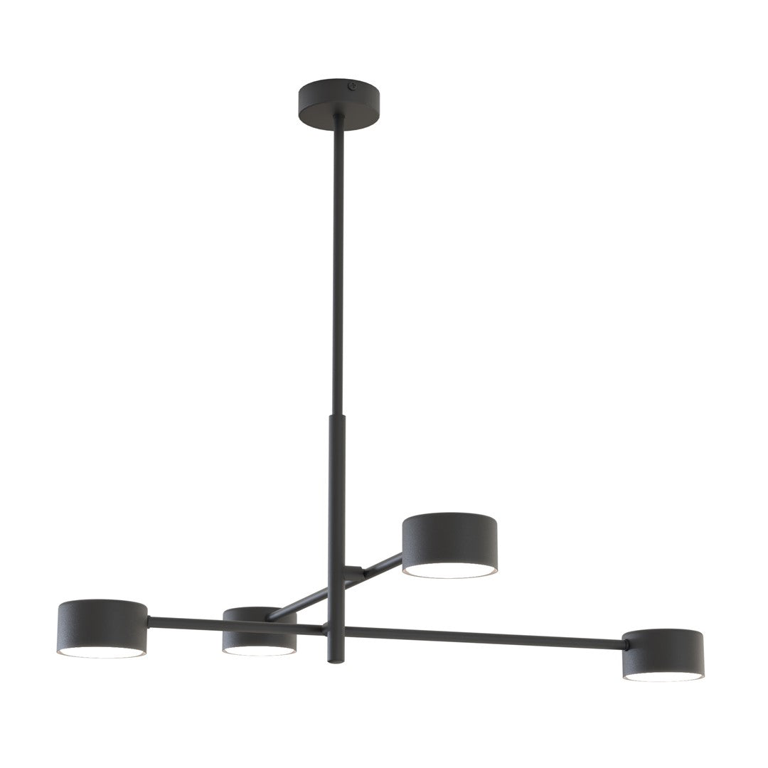 Plafondlamp staal modern Natsu zwart 64 x 64 x 56 cm, 4 GX53-fittingen, gekruiste armen