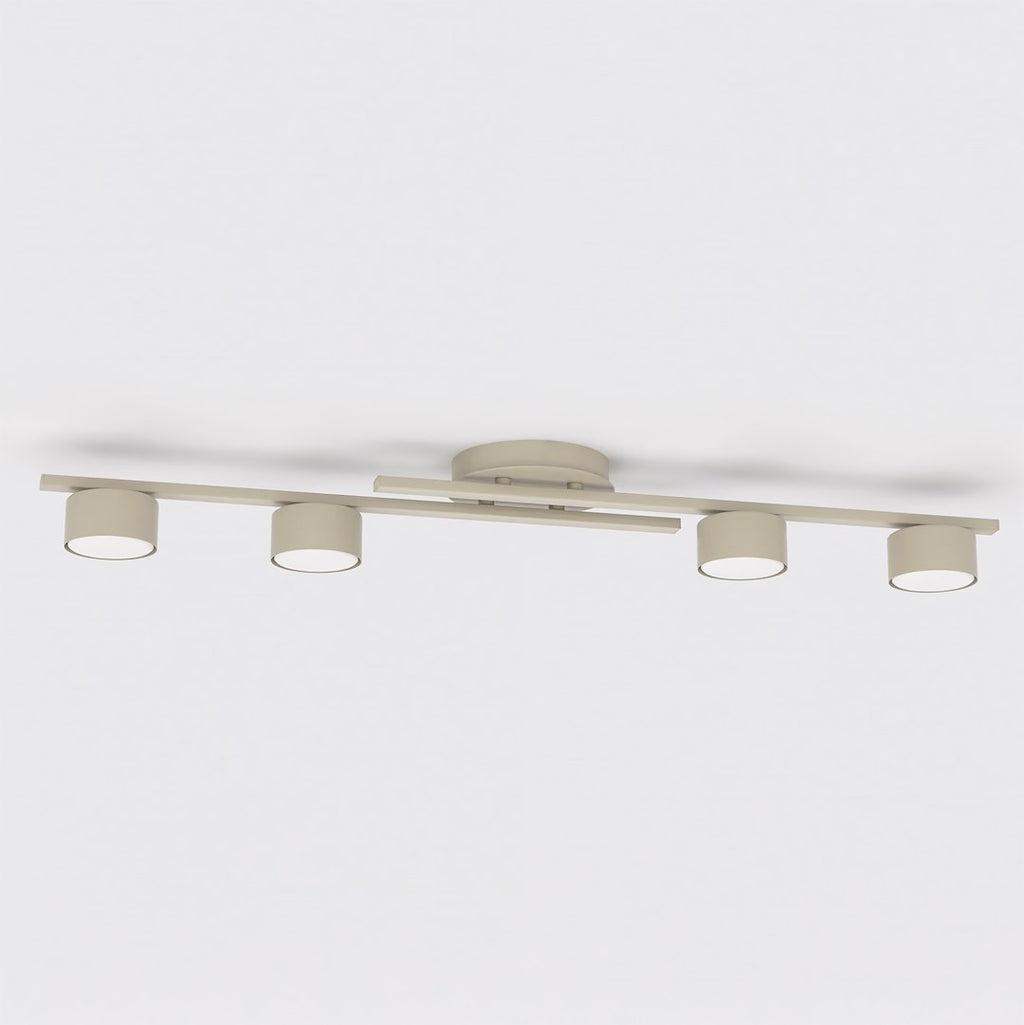 Plafondlamp gepoedercoat staal Fragment, modern, beige, 87 x 29 cm, met 4 fittingen voor woonkamer of slaapkamer