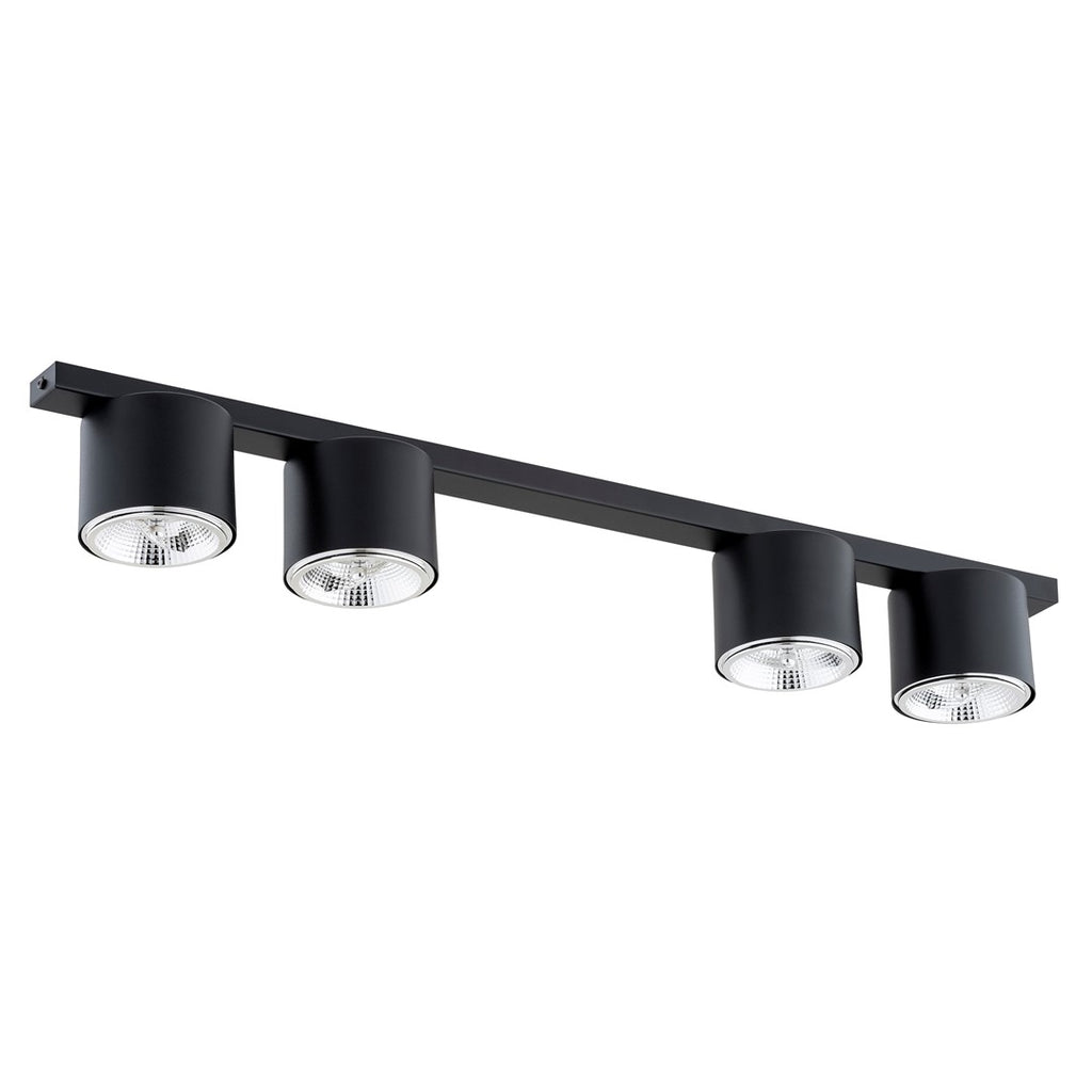 Plafondlamp gepoedercoat staal minimalistisch Nano zwart, 4 lichtpunten – 90 cm
