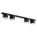 Plafondlamp gepoedercoat staal minimalistisch Nano zwart, 4 lichtpunten – 90 cm