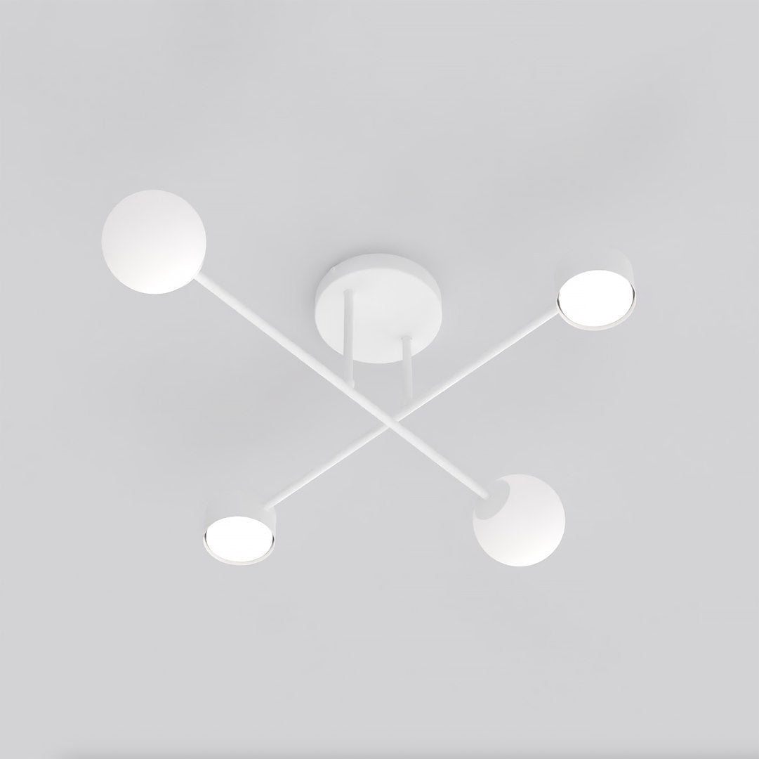 Plafondlamp gepoedercoat staal modern Holon wit, 4 fittingen – 64 x 64 x 23 cm voor woonkamer of hal