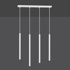 Hanglamp gepoedercoat staal minimalistisch Selter 4 wit, 4 lichtpunten G9, 60 x 120 cm, woonkamer en eetkamer