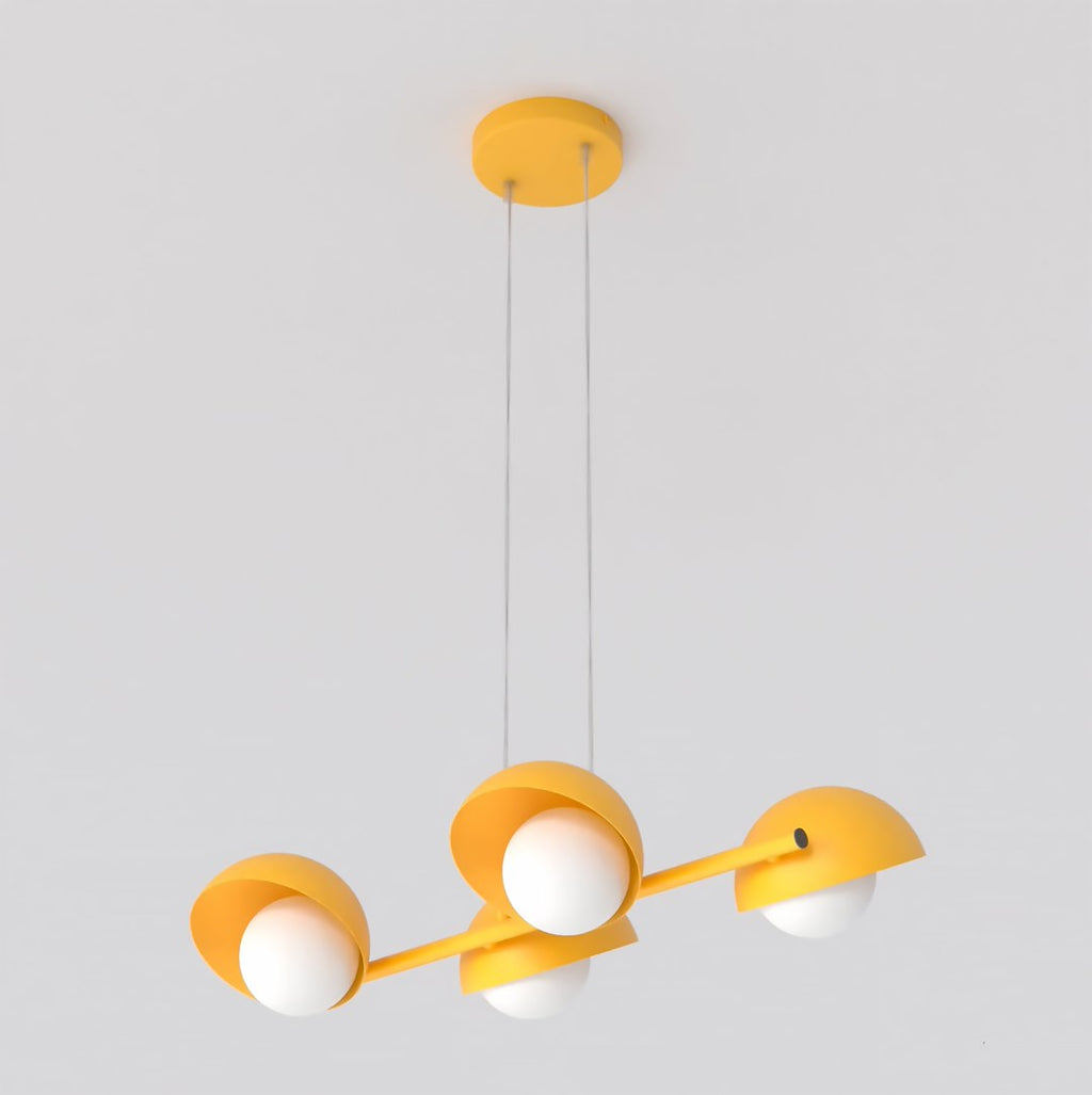Hanglamp gepoedercoat staal oranje Scandinavisch, 4 fittingen G9 – 60 x 32 cm, voor boven eettafel of keukeneiland