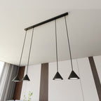 Hanglamp 4 lichts gepoedercoat staal minimalistisch zwart, 90 x 100 cm, voor woonkamer en eetkamer