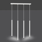 Hanglamp gepoedercoat staal minimalistisch Selter 4 wit, 4 lichtpunten G9, 60 x 120 cm, woonkamer en eetkamer