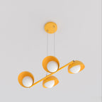 Hanglamp gepoedercoat staal oranje Scandinavisch, 4 fittingen G9 – 60 x 32 cm, voor boven eettafel of keukeneiland