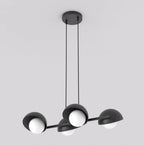 Hanglamp gepoedercoat staal Scandinavisch Boom 4 zwart, 4 lichtpunten G9, 60 x 32 cm, boven eettafel