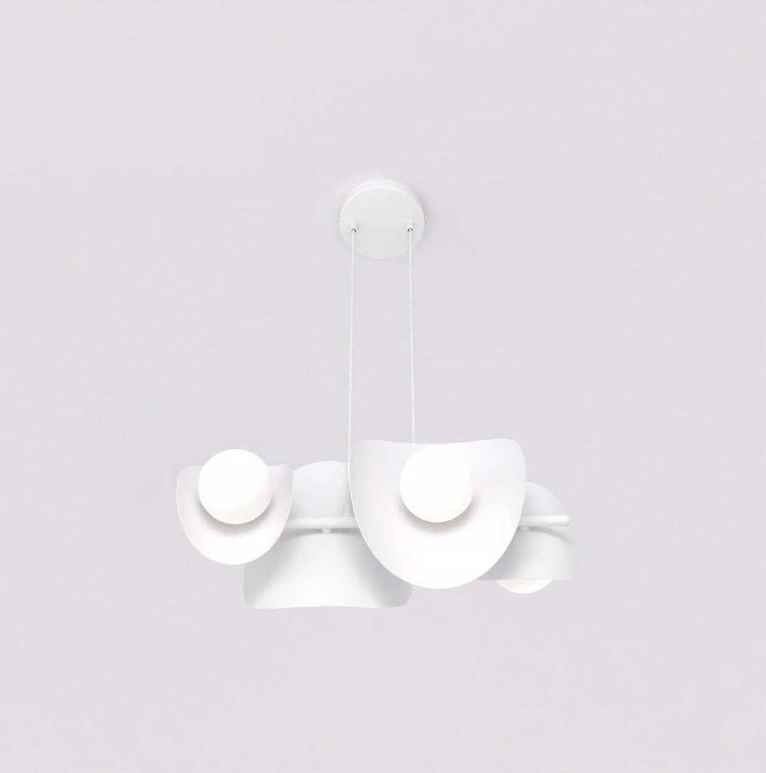 Hanglamp gepoedercoat staal modern Elementi 4 wit, 4 lichtpunten G9, 54 x 23 x 120 cm, eettafel en keukeneiland