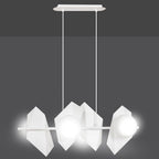 Hanglamp Drifton gepoedercoat staal en glas, wit, 4 fittingen E14, verstelbare hoogte, 90 x 100 cm