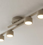 Plafondlamp gepoedercoat staal Fragment, modern, beige, 87 x 29 cm, met 4 fittingen voor woonkamer of slaapkamer