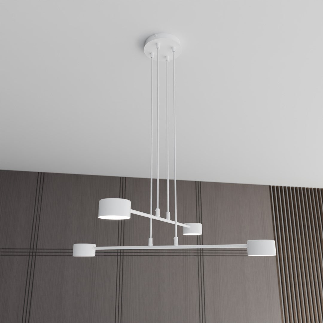 Hanglamp gepoedercoat staal Scandinavisch wit 70 x 100 cm, voor eettafel, keuken en woonkamer